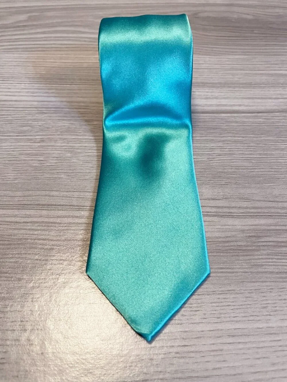 Nordstrom Men's Shop Teal Aqua 100% Silk Satin Neck Tie Classic Formal Wedding